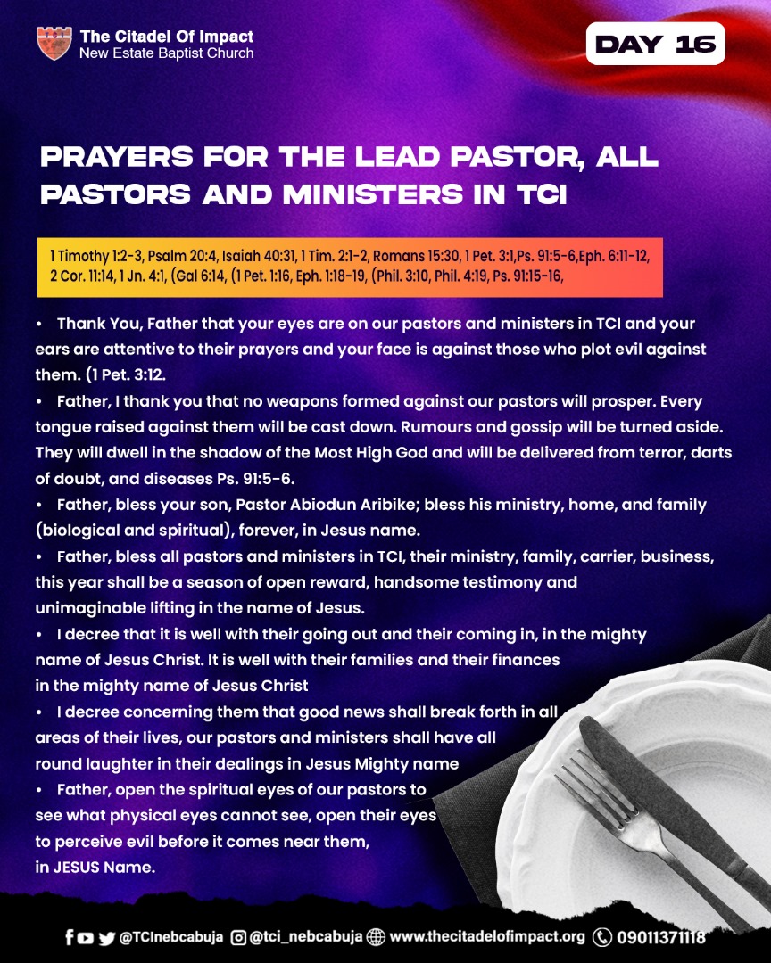 Read more about the article Fasting and Prayer – Day 16