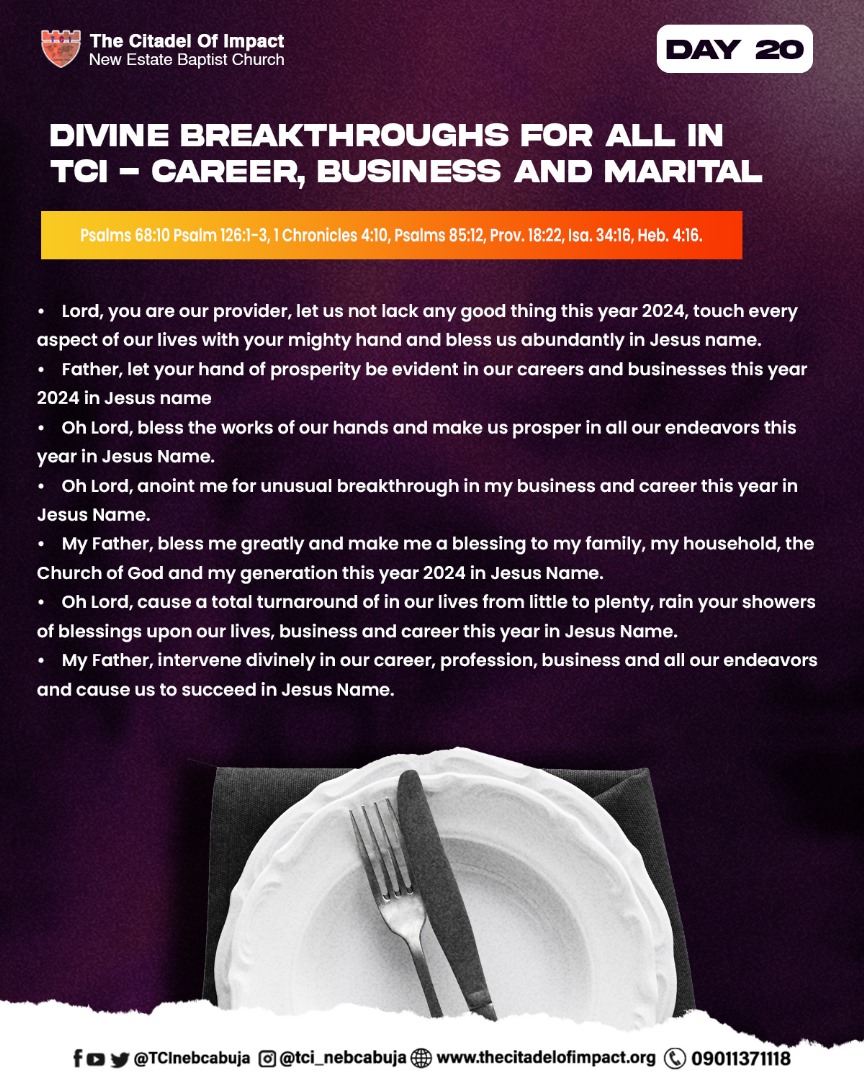 Read more about the article Fasting and Prayer – Day 20