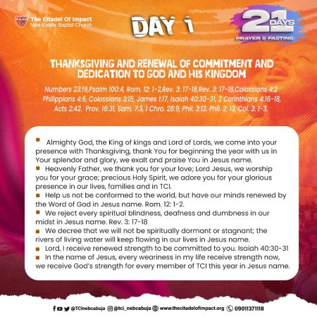 2024 Fasting and Prayer - Day 1